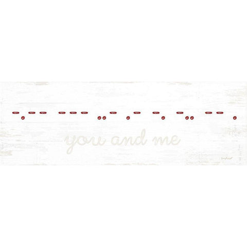You and Me Morse Code White Modern Wood Framed Art Print by Pugh, Jennifer