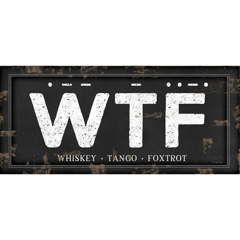 WTF Black Modern Wood Framed Art Print with Double Matting by Pugh, Jennifer