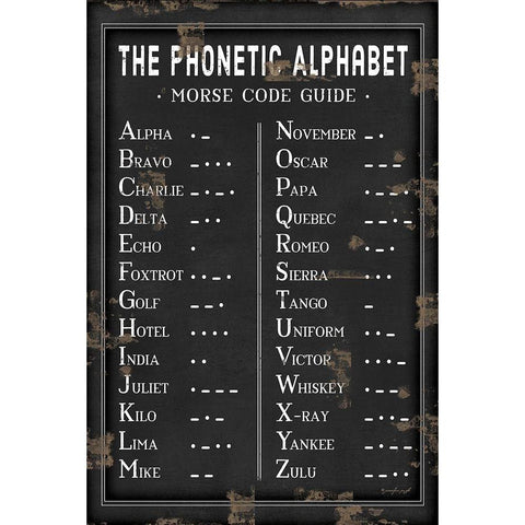 Morse Code Guide Gold Ornate Wood Framed Art Print with Double Matting by Pugh, Jennifer