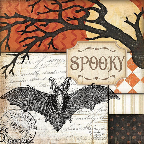 Spooky White Modern Wood Framed Art Print by Pugh, Jennifer