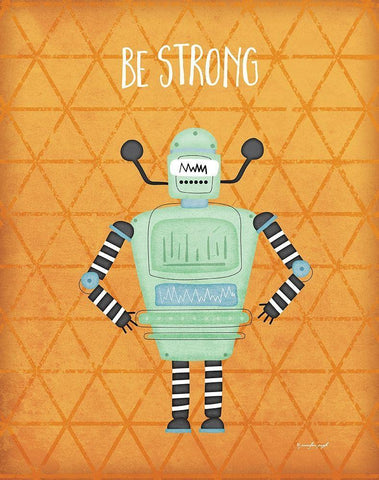 Strong Bot White Modern Wood Framed Art Print with Double Matting by Pugh, Jennifer