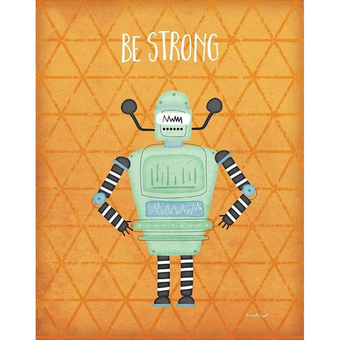 Strong Bot Black Modern Wood Framed Art Print with Double Matting by Pugh, Jennifer