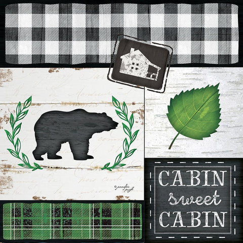 Cabin Sweet Cabin White Modern Wood Framed Art Print with Double Matting by Pugh, Jennifer