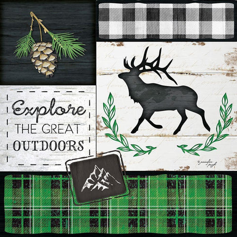 Explore the Great Outdoors White Modern Wood Framed Art Print with Double Matting by Pugh, Jennifer