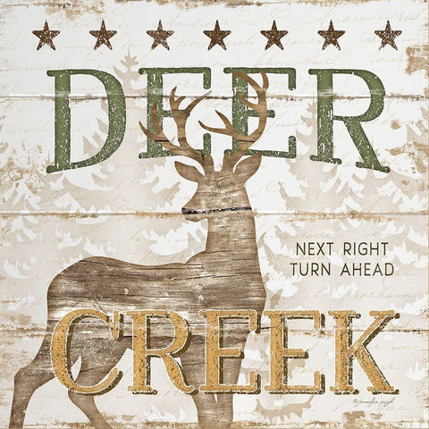 Deer Creek Black Modern Wood Framed Art Print by Pugh, Jennifer