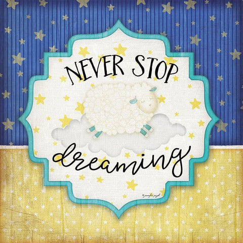 Never Stop Dreaming Black Modern Wood Framed Art Print by Pugh, Jennifer