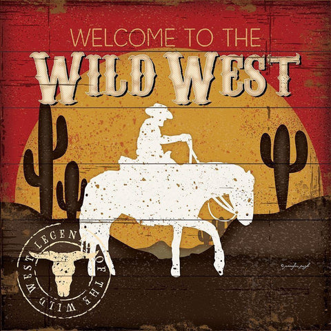 Welcome to the Wild West Black Modern Wood Framed Art Print by Pugh, Jennifer