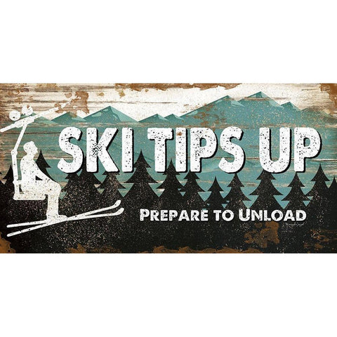 Ski Tips Up White Modern Wood Framed Art Print by Pugh, Jennifer