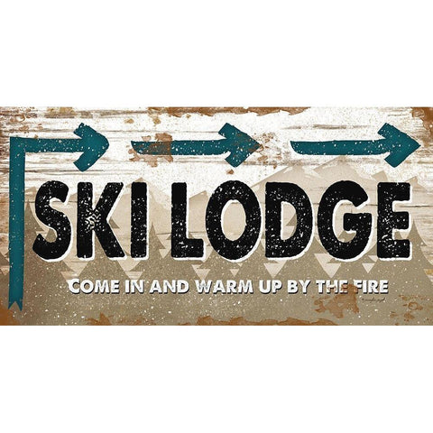 Ski Lodge Black Modern Wood Framed Art Print with Double Matting by Pugh, Jennifer