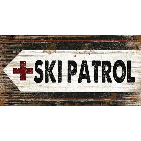 Ski Patrol Black Modern Wood Framed Art Print with Double Matting by Pugh, Jennifer