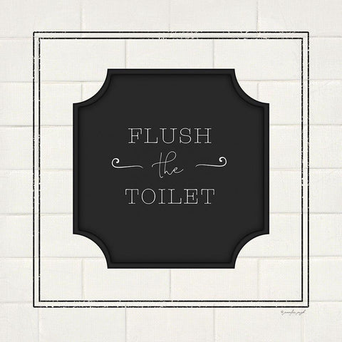 Flush the Toilet Black Modern Wood Framed Art Print by Pugh, Jennifer