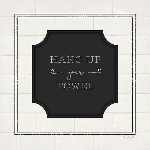 Hang Up Your Towel White Modern Wood Framed Art Print with Double Matting by Pugh, Jennifer