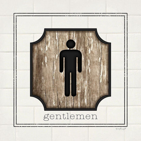 Gentlemen White Modern Wood Framed Art Print by Pugh, Jennifer