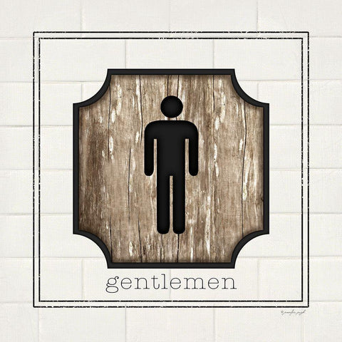 Gentlemen Black Modern Wood Framed Art Print by Pugh, Jennifer