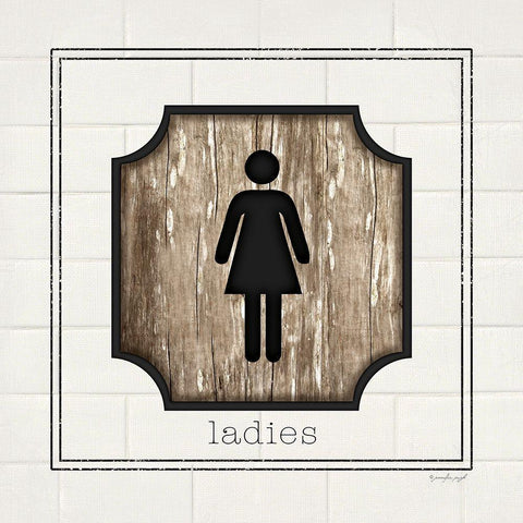 Ladies White Modern Wood Framed Art Print by Pugh, Jennifer