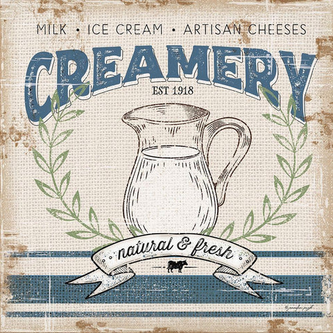 Creamery White Modern Wood Framed Art Print with Double Matting by Pugh, Jennifer