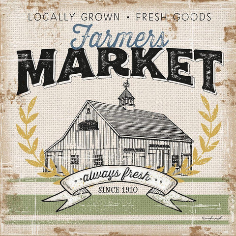 Farmers Market Black Modern Wood Framed Art Print with Double Matting by Pugh, Jennifer