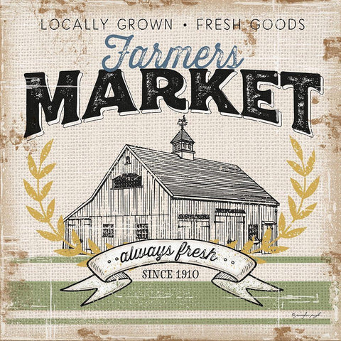 Farmers Market Black Ornate Wood Framed Art Print with Double Matting by Pugh, Jennifer