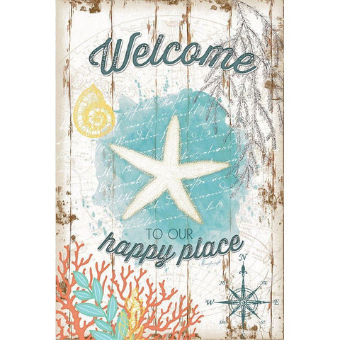 Coastal Welcome White Modern Wood Framed Art Print by Pugh, Jennifer