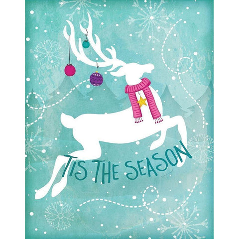 Tis the Season Black Modern Wood Framed Art Print with Double Matting by Pugh, Jennifer