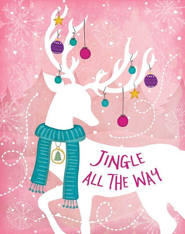 Jingle All the Way White Modern Wood Framed Art Print with Double Matting by Pugh, Jennifer