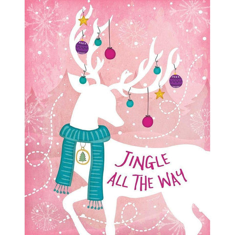 Jingle All the Way White Modern Wood Framed Art Print by Pugh, Jennifer