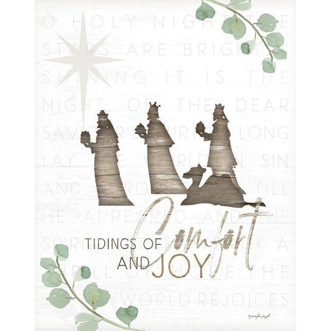 Tidings of Comfort and Joy Black Modern Wood Framed Art Print with Double Matting by Pugh, Jennifer