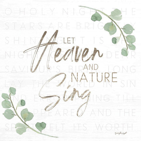Let Heaven and Nature Sing Black Modern Wood Framed Art Print with Double Matting by Pugh, Jennifer