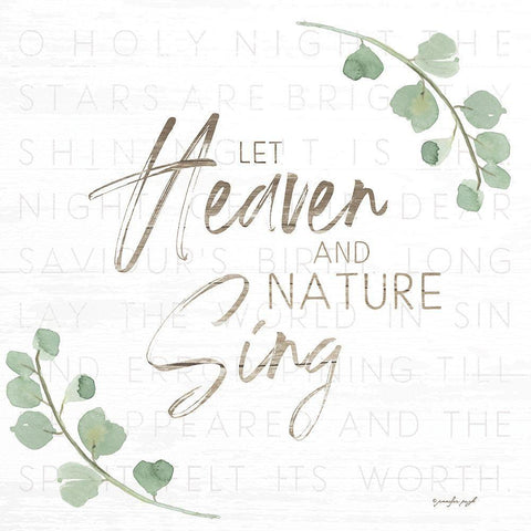 Let Heaven and Nature Sing White Modern Wood Framed Art Print with Double Matting by Pugh, Jennifer