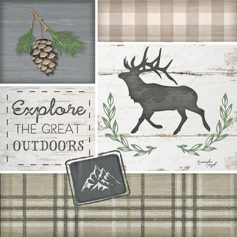 Explore the Great Outdoors Black Modern Wood Framed Art Print with Double Matting by Pugh, Jennifer