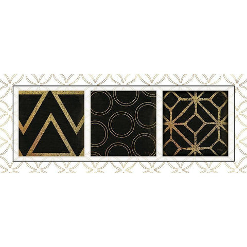 BW Gold Panel II Black Modern Wood Framed Art Print with Double Matting by Pugh, Jennifer