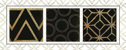 BW Gold Panel II Black Ornate Wood Framed Art Print with Double Matting by Pugh, Jennifer