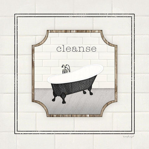 Bath Cleanse Black Ornate Wood Framed Art Print with Double Matting by Pugh, Jennifer