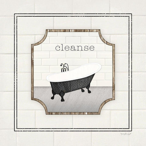Bath Cleanse Black Modern Wood Framed Art Print by Pugh, Jennifer