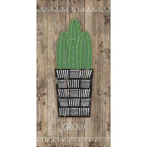 Grow Black Modern Wood Framed Art Print with Double Matting by Pugh, Jennifer