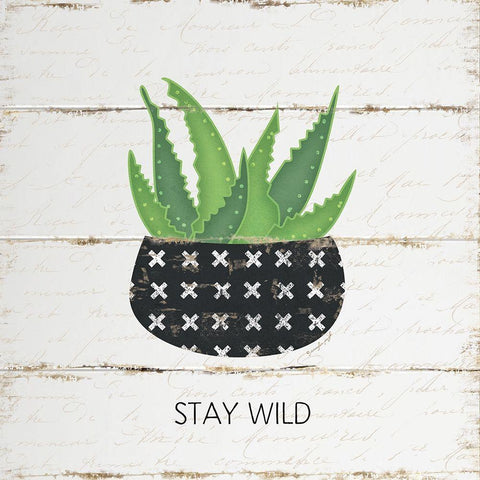 Stay Wild Black Modern Wood Framed Art Print with Double Matting by Pugh, Jennifer