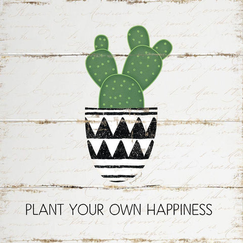 Plant Happiness Black Ornate Wood Framed Art Print with Double Matting by Pugh, Jennifer