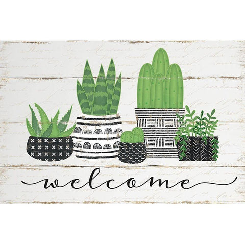 Welcome White Modern Wood Framed Art Print by Pugh, Jennifer