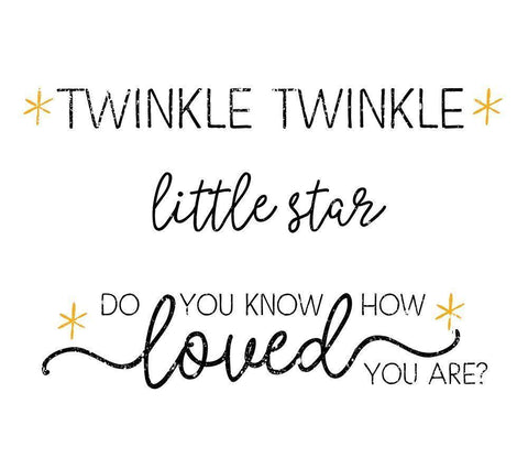 Twinkle Twinkle White Modern Wood Framed Art Print with Double Matting by Pugh, Jennifer