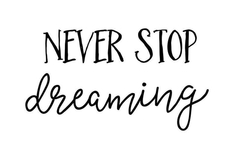 Never Stop Dreaming Black Ornate Wood Framed Art Print with Double Matting by Pugh, Jennifer