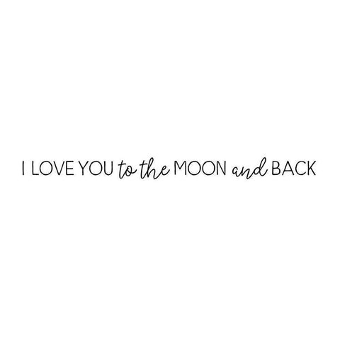 I Love You to the Moon Black Modern Wood Framed Art Print with Double Matting by Pugh, Jennifer