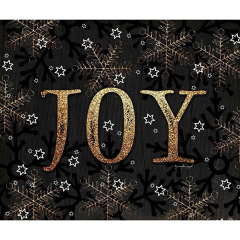 Joy Black Modern Wood Framed Art Print with Double Matting by Pugh, Jennifer