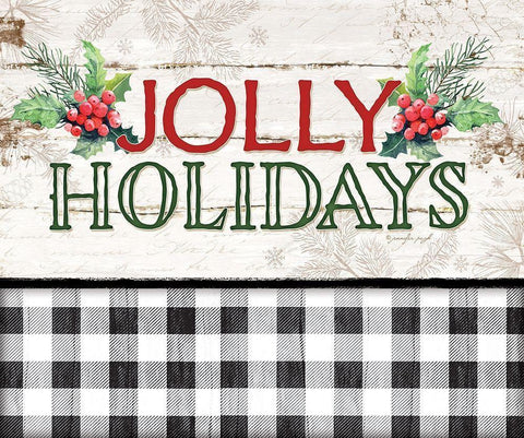 Jolly Holidays White Modern Wood Framed Art Print with Double Matting by Pugh, Jennifer