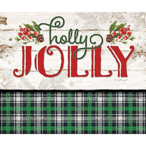 Holly Jolly White Modern Wood Framed Art Print by Pugh, Jennifer