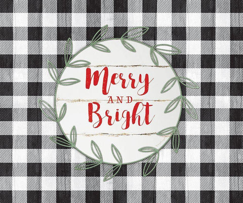 Merry and Bright White Modern Wood Framed Art Print with Double Matting by Pugh, Jennifer