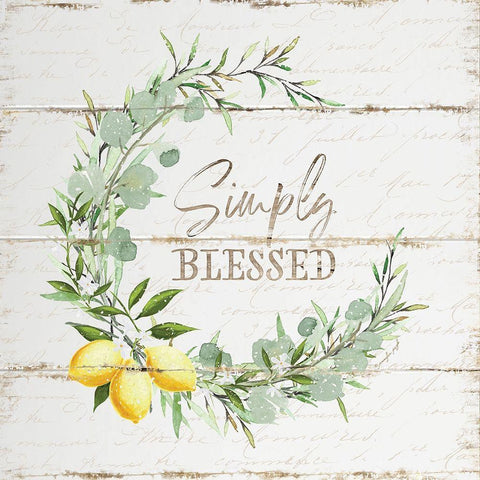 Simply Blessed Black Ornate Wood Framed Art Print with Double Matting by Pugh, Jennifer