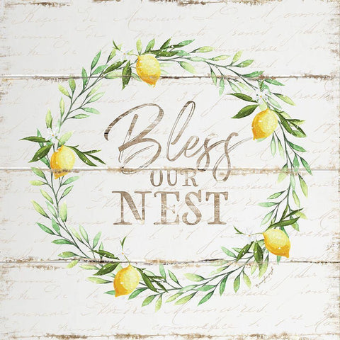 Bless Our Nest Gold Ornate Wood Framed Art Print with Double Matting by Pugh, Jennifer