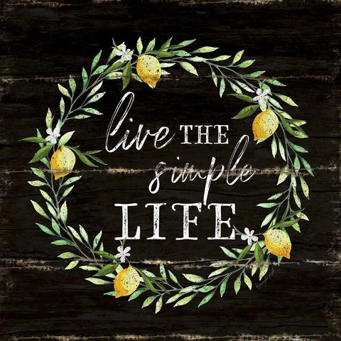 Live the Simple Life Black Ornate Wood Framed Art Print with Double Matting by Pugh, Jennifer