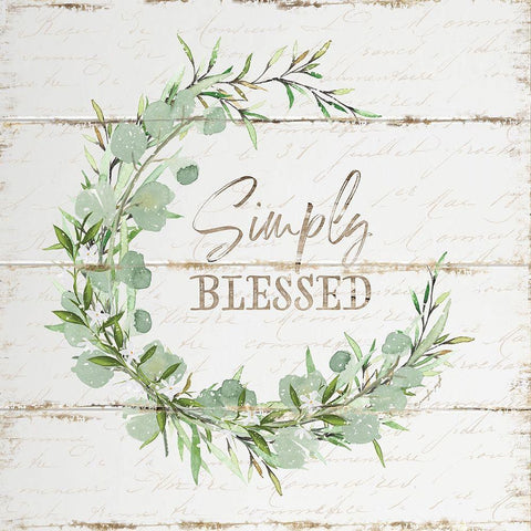 Simply Blessed White Modern Wood Framed Art Print with Double Matting by Pugh, Jennifer