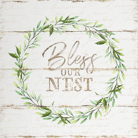 Bless Our Nest Gold Ornate Wood Framed Art Print with Double Matting by Pugh, Jennifer